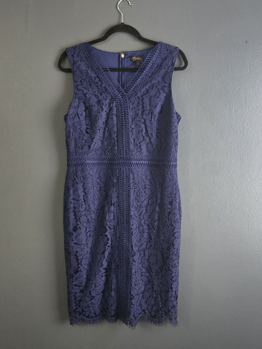 Thalia Sodi Sleeveless Navy Floral Lace Sheath Dress 12